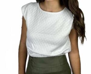NEW IF SO girls quilted top in white